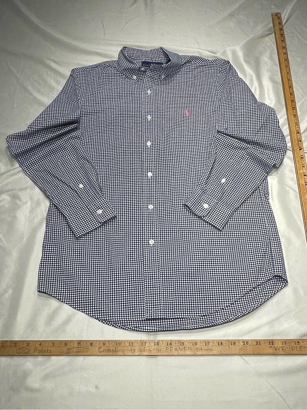 Ralph Lauren Blue & White Gingham Button-Down Shirt